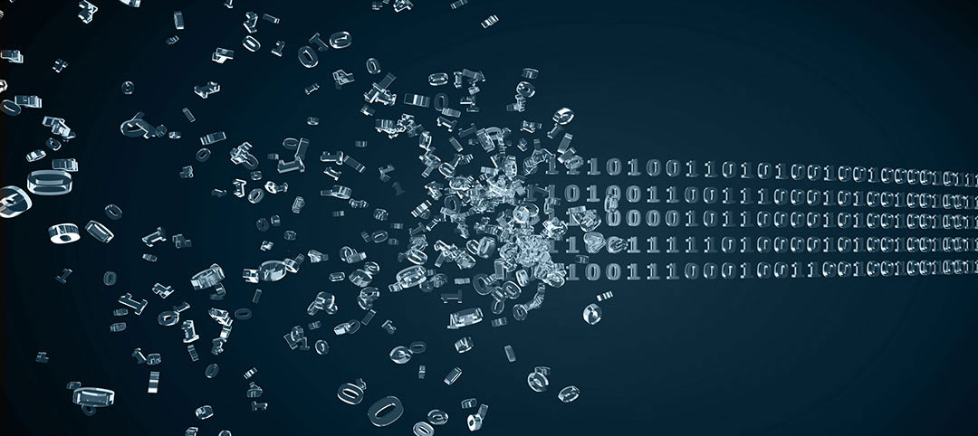 binary code on blue background